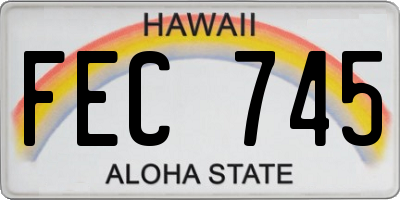 HI license plate FEC745