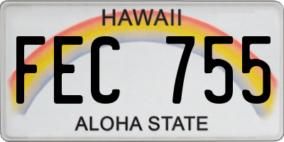 HI license plate FEC755