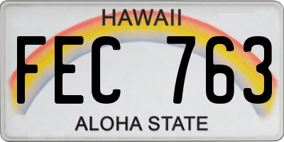 HI license plate FEC763