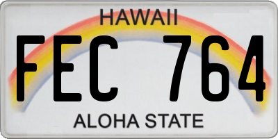 HI license plate FEC764
