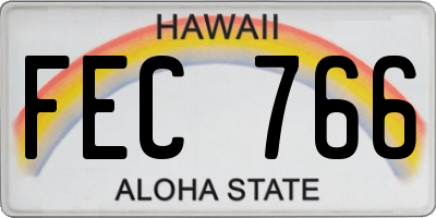 HI license plate FEC766