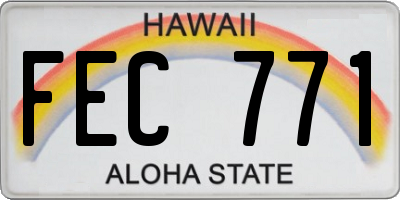 HI license plate FEC771