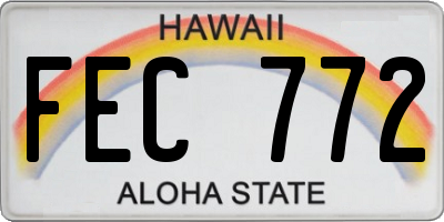 HI license plate FEC772
