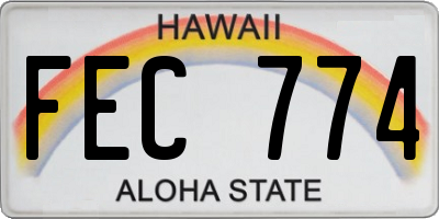 HI license plate FEC774
