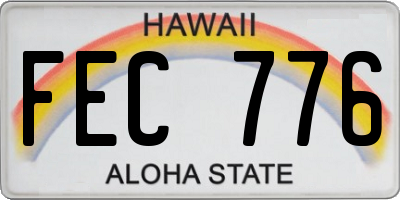 HI license plate FEC776