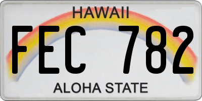 HI license plate FEC782