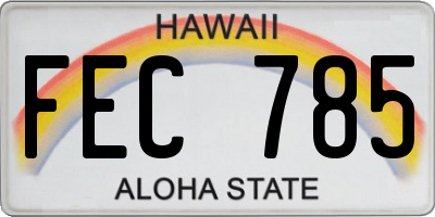 HI license plate FEC785