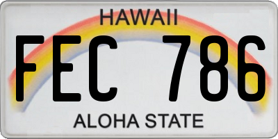 HI license plate FEC786
