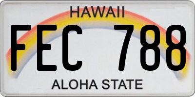 HI license plate FEC788