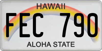 HI license plate FEC790