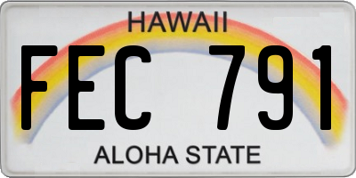 HI license plate FEC791