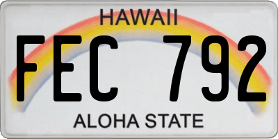 HI license plate FEC792