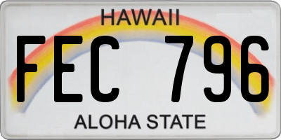 HI license plate FEC796