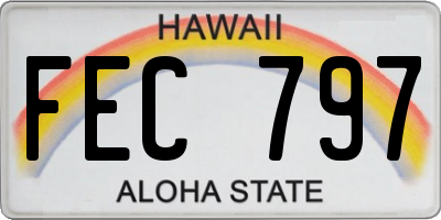HI license plate FEC797