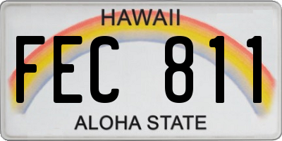 HI license plate FEC811