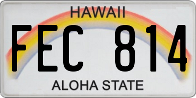 HI license plate FEC814