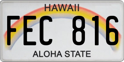 HI license plate FEC816