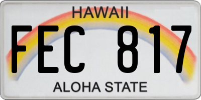 HI license plate FEC817