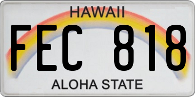 HI license plate FEC818
