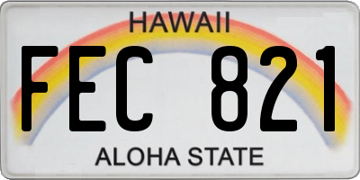 HI license plate FEC821