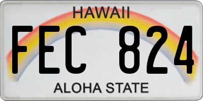 HI license plate FEC824