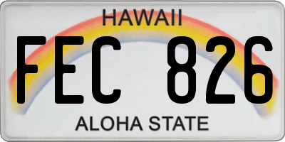 HI license plate FEC826
