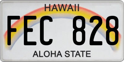 HI license plate FEC828