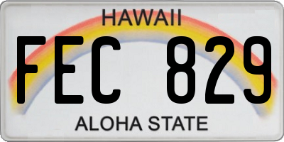 HI license plate FEC829
