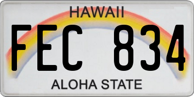 HI license plate FEC834