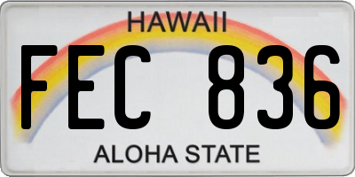 HI license plate FEC836