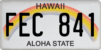 HI license plate FEC841