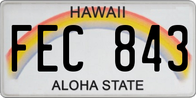 HI license plate FEC843