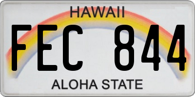 HI license plate FEC844