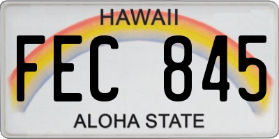 HI license plate FEC845
