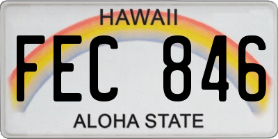 HI license plate FEC846