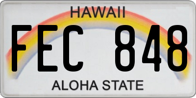 HI license plate FEC848