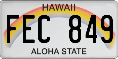 HI license plate FEC849