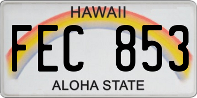 HI license plate FEC853