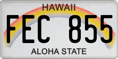 HI license plate FEC855