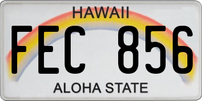 HI license plate FEC856