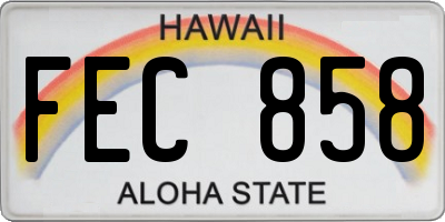 HI license plate FEC858