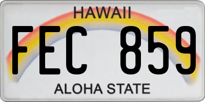 HI license plate FEC859