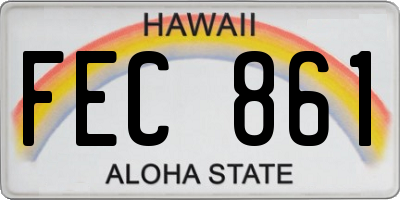 HI license plate FEC861