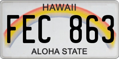 HI license plate FEC863