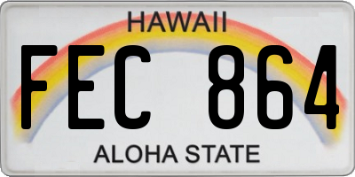 HI license plate FEC864