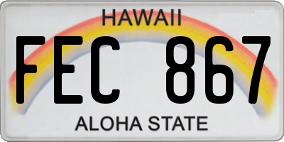 HI license plate FEC867