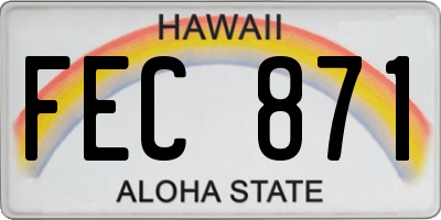 HI license plate FEC871