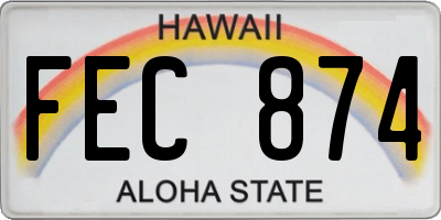 HI license plate FEC874