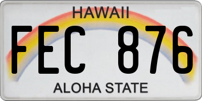 HI license plate FEC876