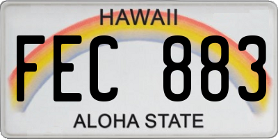 HI license plate FEC883